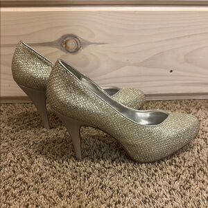 Elegant Gold Glitter Heels